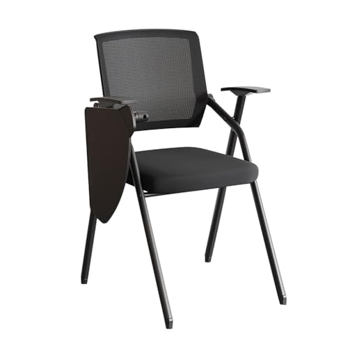 MBNKMEBU Bürostuhl mit ergonomischem Design, Netzstoff, Schulungsstuhl mit Schreibtafel, Klappstuhl mit angeschlossenem Schreibtisch, for Erwachsene for Heimschultreffen(Black) von MBNKMEBU