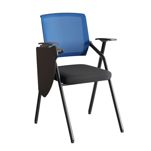 MBNKMEBU Bürostuhl mit ergonomischem Design, Netzstoff, Schulungsstuhl mit Schreibtafel, Klappstuhl mit angeschlossenem Schreibtisch, for Erwachsene for Heimschultreffen(Blauw) von MBNKMEBU