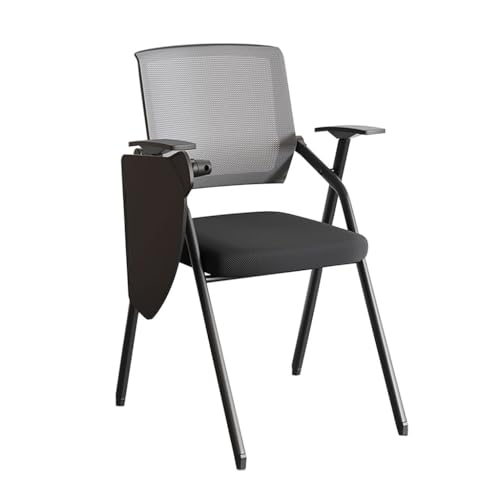 MBNKMEBU Bürostuhl mit ergonomischem Design, Netzstoff, Schulungsstuhl mit Schreibtafel, Klappstuhl mit angeschlossenem Schreibtisch, for Erwachsene for Heimschultreffen(Grey) von MBNKMEBU