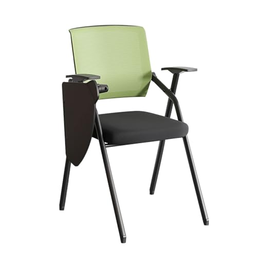 MBNKMEBU Bürostuhl mit ergonomischem Design, Netzstoff, Schulungsstuhl mit Schreibtafel, Klappstuhl mit angeschlossenem Schreibtisch, for Erwachsene for Heimschultreffen(Groen) von MBNKMEBU
