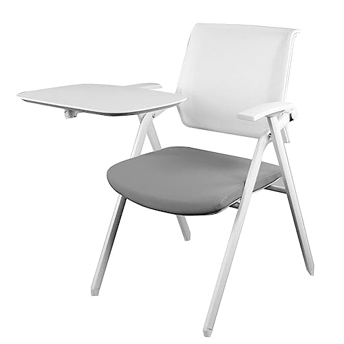 MBNKMEBU Ergonomische Büroklappstühle mit extra großer Schreibtafel, Netz-Bürostuhl mit Lendenwirbelstütze for Konferenz-, Besprechungs- und Gästeempfangsräume im Homeoffice(Grey) von MBNKMEBU