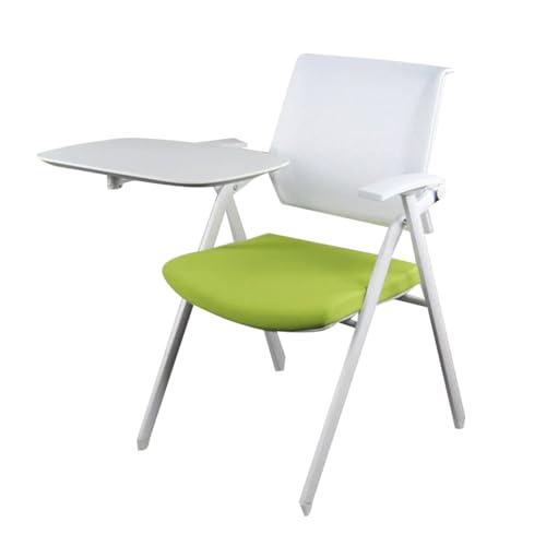 MBNKMEBU Ergonomische Büroklappstühle mit extra großer Schreibtafel, Netz-Bürostuhl mit Lendenwirbelstütze for Konferenz-, Besprechungs- und Gästeempfangsräume im Homeoffice(Groen) von MBNKMEBU