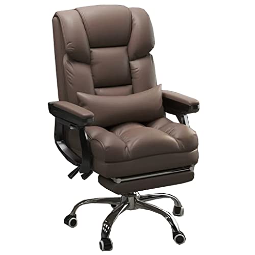 MBNKMEBU Ergonomischer Bürostuhl aus Leder mit verstellbaren Armlehnen, bequemer Schreibtisch-Gaming-Stühle mit hoher Rückenlehne, Chefsessel for Computer(Bruin) von MBNKMEBU