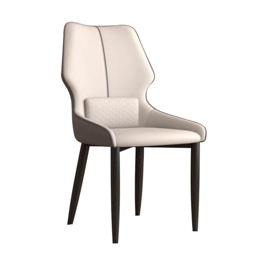 MBNKMEBU Esszimmerstühle mit hoher Rückenlehne, Mid-Century Modern, Küchen- und Esszimmerstühle, PU-Leder gepolstert, Akzentstuhl, Beistellstuhl, Metallbeine(Light Gray) von MBNKMEBU