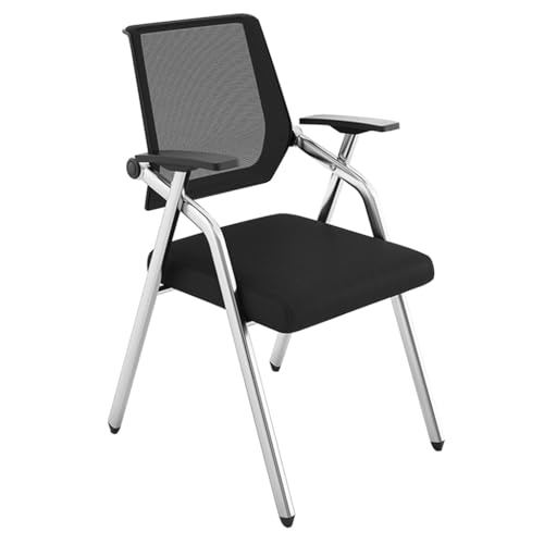MBNKMEBU Faltbarer und stapelbarer Büro-Empfangsgast mit ergonomischem Design for Schutz der Wirbelsäule for Schulungsräume und Homeoffice(Black,A) von MBNKMEBU