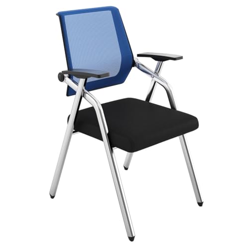 MBNKMEBU Faltbarer und stapelbarer Büro-Empfangsgast mit ergonomischem Design for Schutz der Wirbelsäule for Schulungsräume und Homeoffice(Blauw,A) von MBNKMEBU