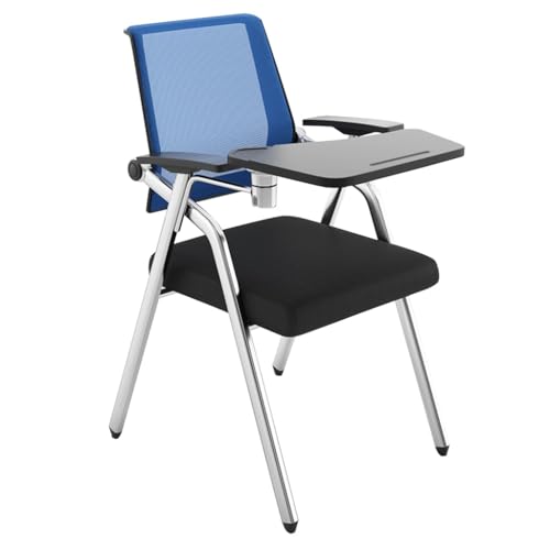 MBNKMEBU Faltbarer und stapelbarer Büro-Empfangsgast mit ergonomischem Design for Schutz der Wirbelsäule for Schulungsräume und Homeoffice(Blauw,B) von MBNKMEBU