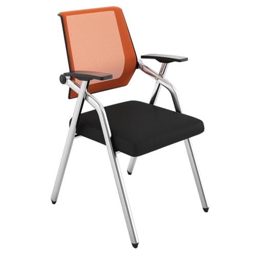 MBNKMEBU Faltbarer und stapelbarer Büro-Empfangsgast mit ergonomischem Design for Schutz der Wirbelsäule for Schulungsräume und Homeoffice(Orange,A) von MBNKMEBU