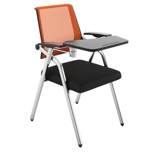 MBNKMEBU Faltbarer und stapelbarer Büro-Empfangsgast mit ergonomischem Design for Schutz der Wirbelsäule for Schulungsräume und Homeoffice(Orange,B) von MBNKMEBU