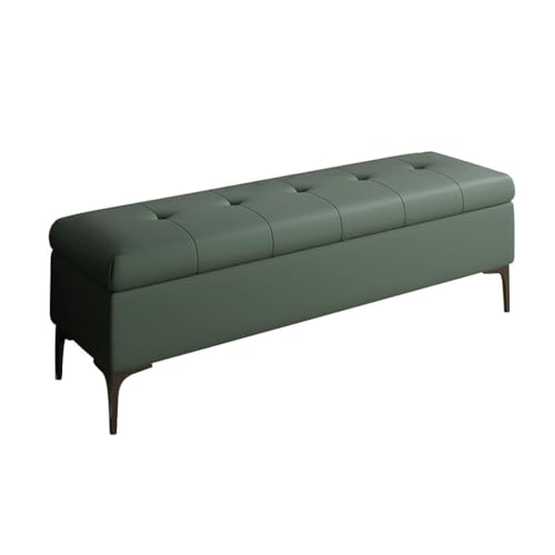 Gepolsterte rechteckige Aufbewahrungsbank mit Metallbeinen, Heimdekor, Moderne Bank mit Aufbewahrung for Wohnzimmer und Eingangsbereich(Blauw,60cm) von MBNKMEBU