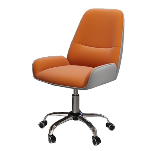 MBNKMEBU Home-Office-Schreibtischstuhl, ergonomischer Computerstuhl mit Lordosenstütze, höhenverstellbar, rollbar, drehbar, Chefsessel mit Armlehnen(Orange) von MBNKMEBU