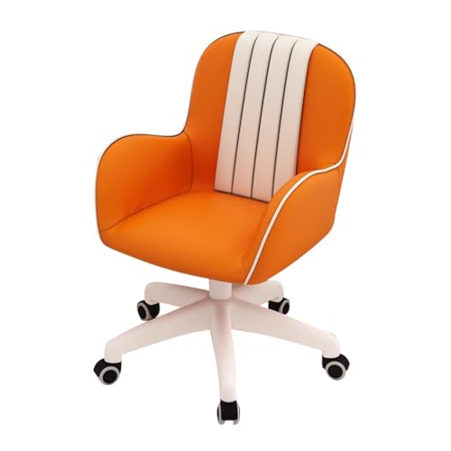 MBNKMEBU Home-Office-Stuhl, Verstellbare Arbeitsstühle Mit Armlehnen, Drehbarer Rollstuhl for Den Schminktisch, Computerstuhl, Gaming for Schlafzimmer, Kleine Räume(Orange) von MBNKMEBU