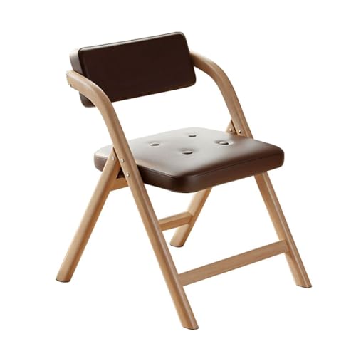MBNKMEBU Klappbare Esszimmerstühle, gepolsterter Küchenstuhl mit gepolsterter Sitzfläche und Rückenlehne, Moderne Seitenstühle mit Beinen aus Gummibaumholz for das Home Office(Bruin) von MBNKMEBU