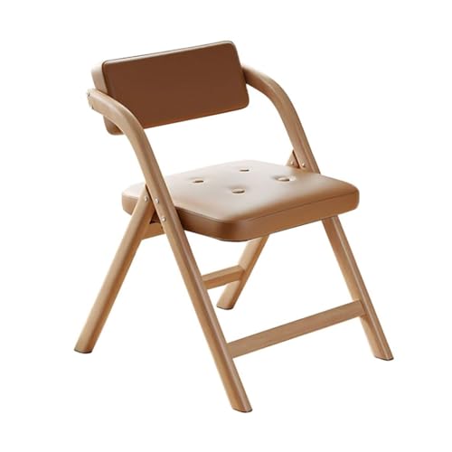MBNKMEBU Klappbare Esszimmerstühle, gepolsterter Küchenstuhl mit gepolsterter Sitzfläche und Rückenlehne, Moderne Seitenstühle mit Beinen aus Gummibaumholz for das Home Office(Khaki) von MBNKMEBU