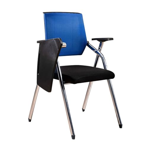 MBNKMEBU Klappbarer Bürostuhl mit Lordosenstütze und Armlehne, ergonomischer Bürostuhl, Konferenzstuhl, Akzentstühle for Zuhause, breite Sitzfläche for Unternehmen(Blauw,A) von MBNKMEBU