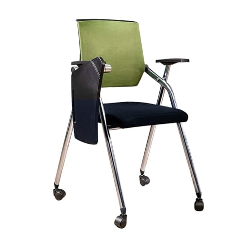 MBNKMEBU Klappbarer Bürostuhl mit Lordosenstütze und Armlehne, ergonomischer Bürostuhl, Konferenzstuhl, Akzentstühle for Zuhause, breite Sitzfläche for Unternehmen(Groen,B) von MBNKMEBU