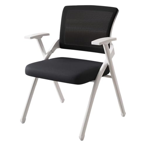 MBNKMEBU Klappbarer Tablet-Sessel, Konferenzraumstühle mit Schreibtisch und Armlehne, stapelbare Gästestühle aus Netzgewebe for das Klassenzimmer im Büro, in der Schule(Black,Only Chair) von MBNKMEBU