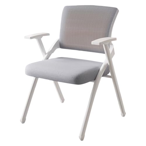 MBNKMEBU Klappbarer Tablet-Sessel, Konferenzraumstühle mit Schreibtisch und Armlehne, stapelbare Gästestühle aus Netzgewebe for das Klassenzimmer im Büro, in der Schule(Grey,Only Chair) von MBNKMEBU