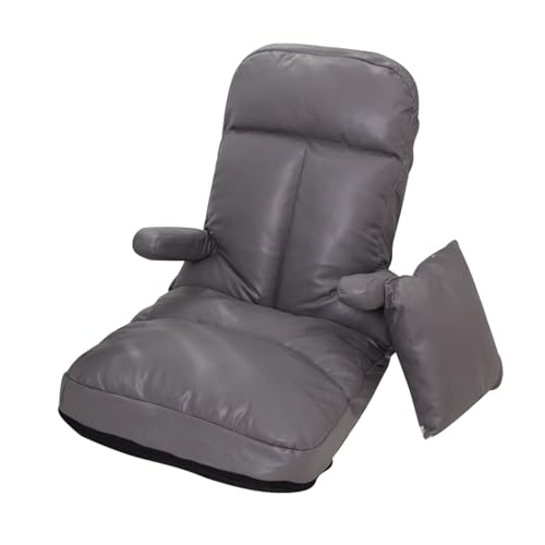 MBNKMEBU Klappbares Boden-Lazy-Sofa mit 5 verstellbaren Positionen, Klappstuhlbett mit verstellbaren Armlehnen und Rückenlehne for Wohnzimmer, Schlafzimmer(Grey) von MBNKMEBU