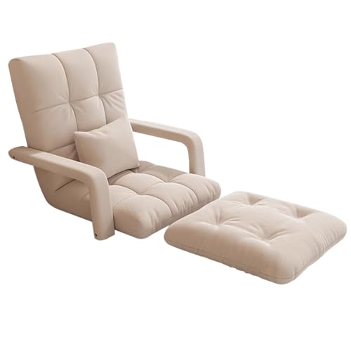 MBNKMEBU Klappbares Lounge-Schlafsofa for Erwachsene, 5-Positionen, gemütliche Bodensitzgelegenheit, Verstellbarer Tatami-Liegestuhl mit Fußstütze for Wohnzimmer, Schlafzimmer, Garten, Balkon(White) MBNKMEBU Klappbares Lounge-Schlafsofa for Erwachsene, 5-Positionen, gemütliche Bodensitzgelegenheit, Verstellbarer Tatami-Liegestuhl mit Fußstütze for Wohnzimmer, Schlafzimmer, Garten, Balkon(White) von MBNKMEBU