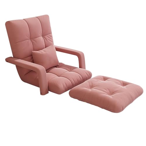 MBNKMEBU Klappbares Lounge-Schlafsofa for Erwachsene, 5-Positionen, gemütliche Bodensitzgelegenheit, Verstellbarer Tatami-Liegestuhl mit Fußstütze for Wohnzimmer, Schlafzimmer, Garten, Balkon(Roze) MBNKMEBU Klappbares Lounge-Schlafsofa for Erwachsene, 5-Positionen, gemütliche Bodensitzgelegenheit, Verstellbarer Tatami-Liegestuhl mit Fußstütze for Wohnzimmer, Schlafzimmer, Garten, Balkon(Roze) von MBNKMEBU