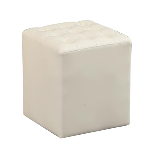 MBNKMEBU Kleiner osmanischer Hocker, Würfel, gepolsterter Sitz, Fußhocker, Pouffe, Fußhocker, Fußbank am Bett, Wechselschuhhocker for Eingangsbereich, Schlafzimmer(Beige,L) von MBNKMEBU