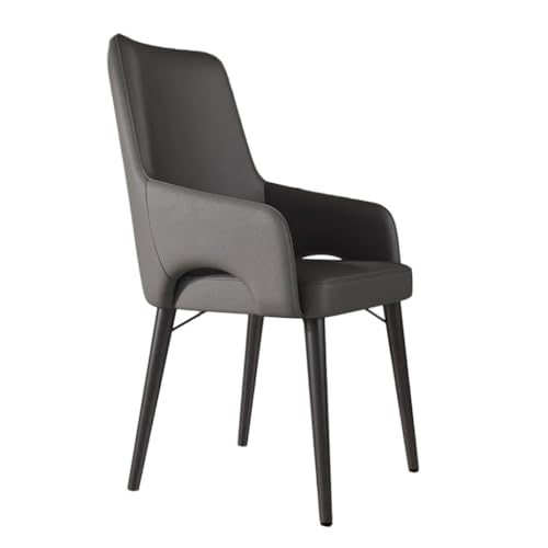 MBNKMEBU Küchenthekenstühle, gepolsterte Stühle, Esszimmerstühle mit Metallbeinen, modernes Leder for Büroküchen-Seitenstuhl mit weichem Kissen und Rückenlehne(Dark Gray) von MBNKMEBU