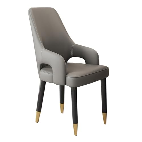 MBNKMEBU Leder-Esszimmerstühle for die Küche mit ergonomischen Armlehnen, Rückenlehne und stabilen Metallbeinen for das Wohnzimmer im Restaurant zu Hause(Grey) von MBNKMEBU