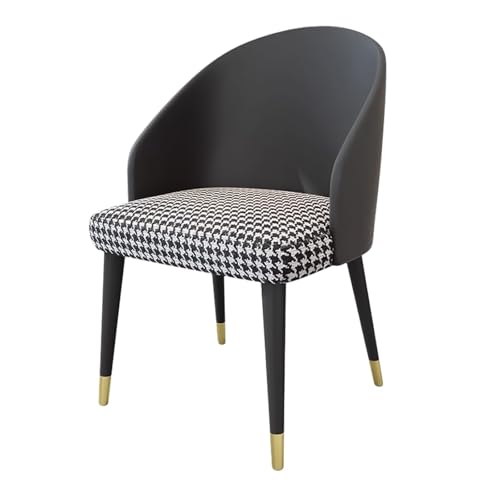 MBNKMEBU Mid Century Modern Esszimmerstühle, gepolsterter Küchenstuhl aus Leder mit ergonomischer Rückenlehne und Metallbeinen(Black) von MBNKMEBU