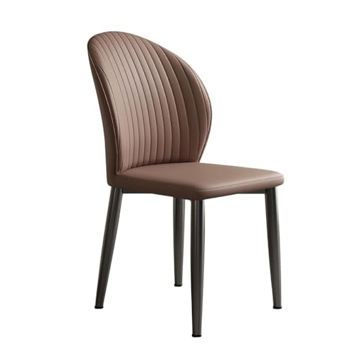 MBNKMEBU Moderne Esszimmerstühle, Küchenstuhl, Mid-Century-Küchenstuhl mit Rückenlehne, armloser Akzentsitz aus Kunstleder mit Metallbeinen for Wohnzimmer, Schlafzimmer, Schminktisch, Lounge(Khaki) von MBNKMEBU
