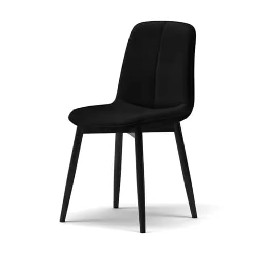 MBNKMEBU Moderne Küchen- und Esszimmerstühle aus PU-Leder ohne Armlehnen, gepolsterte Akzent-Seitenstühle mit Metallbeinen for Küche und Wohnzimmer(Black) von MBNKMEBU