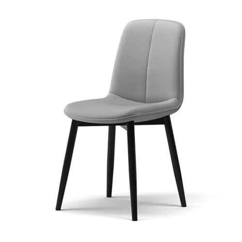 MBNKMEBU Moderne Küchen- und Esszimmerstühle aus PU-Leder ohne Armlehnen, gepolsterte Akzent-Seitenstühle mit Metallbeinen for Küche und Wohnzimmer(Light Gray) von MBNKMEBU
