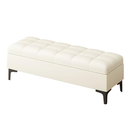 MBNKMEBU Moderne Schuhbänke mit gepolstertem Sitz, multifunktionale Bank for Flur und Schlafzimmer, Aufbewahrungsbank am Ende des Bettes mit Metallbeinen for das Wohnzimmer(Beige,100cm) von MBNKMEBU