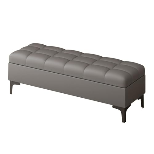 MBNKMEBU Moderne Schuhbänke mit gepolstertem Sitz, multifunktionale Bank for Flur und Schlafzimmer, Aufbewahrungsbank am Ende des Bettes mit Metallbeinen for das Wohnzimmer(Dark Gray,60cm) von MBNKMEBU