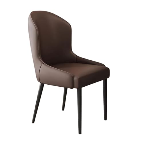 MBNKMEBU Moderner Akzentstuhl aus Kunstleder, Sessel, Esszimmerstühle, Freizeitstuhl mit Metallbeinen for Zuhause, Küche, Büro(Dark Brown) von MBNKMEBU
