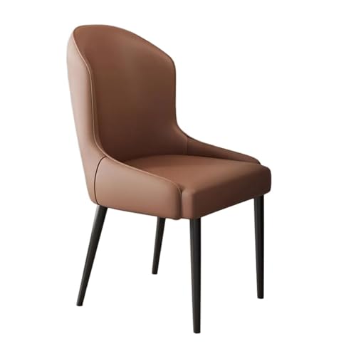 MBNKMEBU Moderner Akzentstuhl aus Kunstleder, Sessel, Esszimmerstühle, Freizeitstuhl mit Metallbeinen for Zuhause, Küche, Büro(Light Brown) von MBNKMEBU