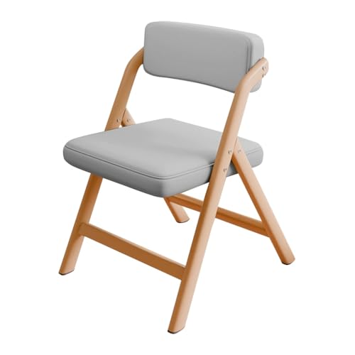 MBNKMEBU Moderner Esszimmerstuhl aus Holz mit niedriger Rückenlehne, bequemer Sitz, klappbare Esszimmerstühle, tragbar for Gäste, Küche, Büro, Hochzeit und Party(Grey) von MBNKMEBU