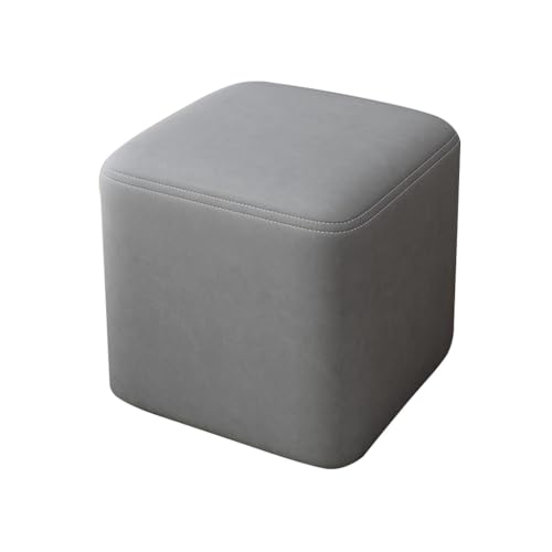 MBNKMEBU Moderner Fußstützenhocker, osmanischer Wechselschuhhocker for den Eingangsbereich, quadratischer, mit Leder gepolsterter Wohnzimmerhocker for das Schlafzimmer im Eingangsbereich(Dark Gray) von MBNKMEBU