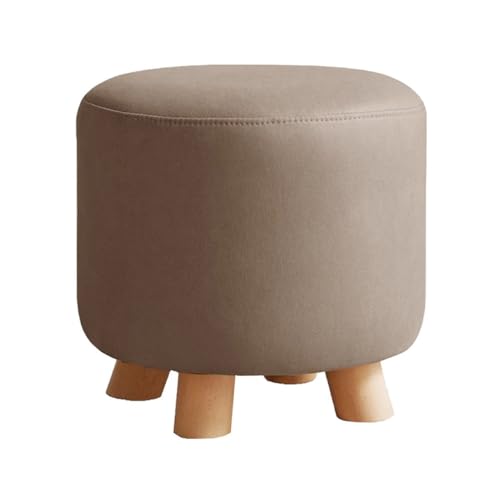 MBNKMEBU Runder Fußhocker, Ottomane for Couch, Schreibtisch, weicher Tritthocker, gepolsterte Fußstütze mit Holzbeinen, Möbel for Flur, Büro, Lounge, Wohnheim(Grey) von MBNKMEBU