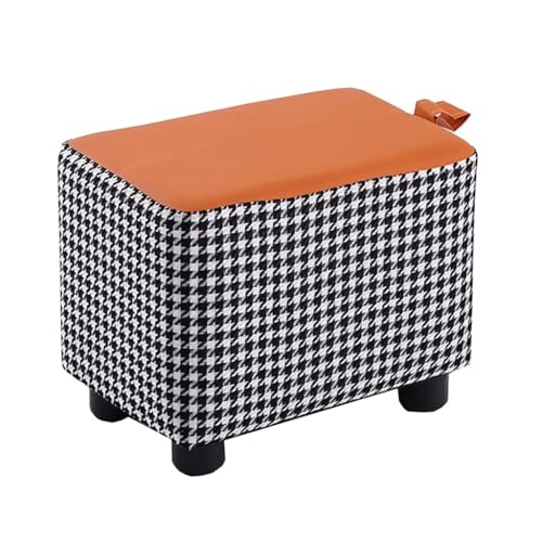 MBNKMEBU Schminkstuhl, Hocker, Ottomane, Sofa, Fußstütze, Schuhhocker for den Eingangsbereich mit gepolsterter Sitzfläche, Fußhocker mit Holzbeinen, Bank for Erwachsene und Kinder(Black) von MBNKMEBU