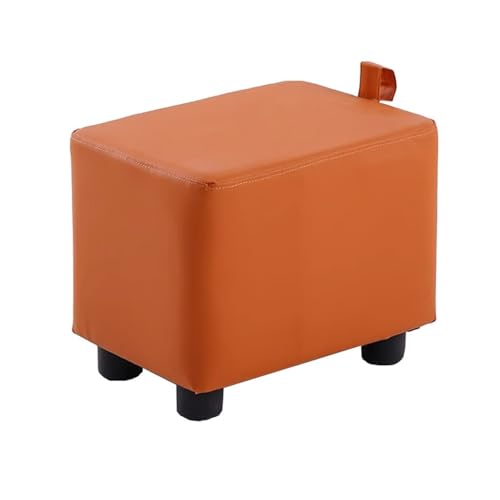 MBNKMEBU Schminkstuhl, Hocker, Ottomane, Sofa, Fußstütze, Schuhhocker for den Eingangsbereich mit gepolsterter Sitzfläche, Fußhocker mit Holzbeinen, Bank for Erwachsene und Kinder(Orange) von MBNKMEBU