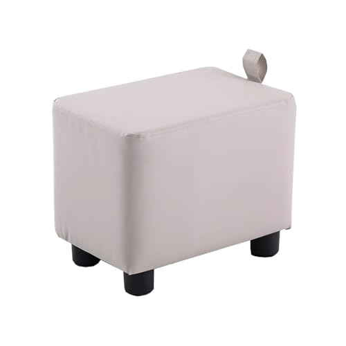 MBNKMEBU Schminkstuhl, Hocker, Ottomane, Sofa, Fußstütze, Schuhhocker for den Eingangsbereich mit gepolsterter Sitzfläche, Fußhocker mit Holzbeinen, Bank for Erwachsene und Kinder(White) von MBNKMEBU