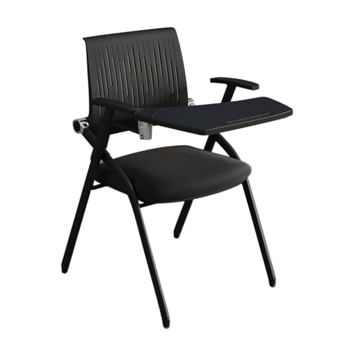 MBNKMEBU Stapelbare und Faltbare Konferenzraumstühle mit Lendenwirbelstütze und Armlehne – ergonomische Netzrückenlehne for Büro-, Besprechungs- und Konferenzräume(Black-2) von MBNKMEBU