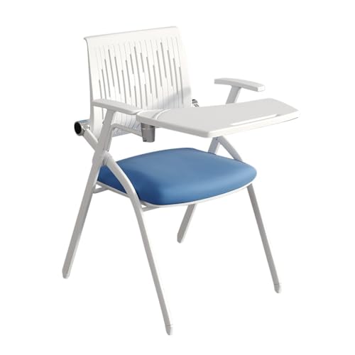MBNKMEBU Stapelbare und Faltbare Konferenzraumstühle mit Lendenwirbelstütze und Armlehne – ergonomische Netzrückenlehne for Büro-, Besprechungs- und Konferenzräume(Blauw) von MBNKMEBU