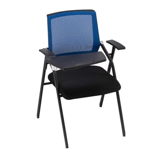 MBNKMEBU Studentenstuhl mit angeschlossenem Schreibtisch, Faltbarer Computer-Schreibtischstuhl, Netz-Bürostuhl mit Schreibtafel, Tablet-Sessel(Blauw) von MBNKMEBU