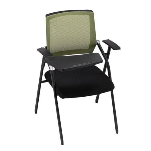 MBNKMEBU Studentenstuhl mit angeschlossenem Schreibtisch, Faltbarer Computer-Schreibtischstuhl, Netz-Bürostuhl mit Schreibtafel, Tablet-Sessel(Groen) von MBNKMEBU