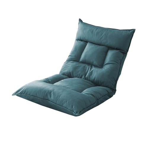 MBNKMEBU Window Lazy Lounge Chairs Sitz Einzelsofa Klappbarer Liegesessel mit Seitentasche, 42 verstellbare Positionen Klappbare Gartenstühle Liegender Wohnzimmer-Loungesessel for Schlafzimmer(Blauw) von MBNKMEBU