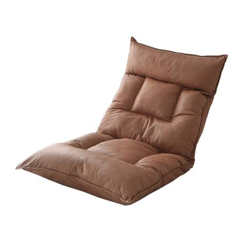 MBNKMEBU Window Lazy Lounge Chairs Sitz Einzelsofa Klappbarer Liegesessel mit Seitentasche, 42 verstellbare Positionen Klappbare Gartenstühle Liegender Wohnzimmer-Loungesessel for Schlafzimmer(Bruin) von MBNKMEBU