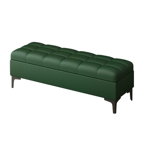 MBNKMEBU Moderne Schuhbänke mit gepolstertem Sitz, multifunktionale Bank for Flur und Schlafzimmer, Aufbewahrungsbank am Ende des Bettes mit Metallbeinen for das Wohnzimmer(Groen,100cm) von MBNKMEBU