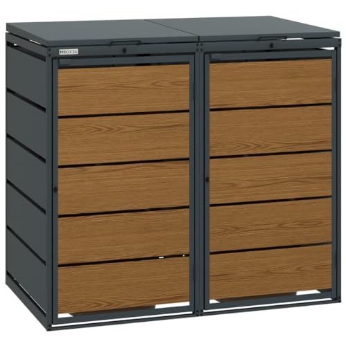 MBOX24 Mülltonnenbox 2er für 240 Liter Mülltonne | Golden Oak | Mülltonnenverkleidung | Mülltonnenhaus | Box für Mülltonnen | Mülltonnenunterstand | Mülltonneneinhausung MBOX24 Mülltonnenbox 2er für 240 Liter Mülltonne | Golden Oak | Mülltonnenverkleidung | Mülltonnenhaus | Box für Mülltonnen | Mülltonnenunterstand | Mülltonneneinhausung von MBOX24